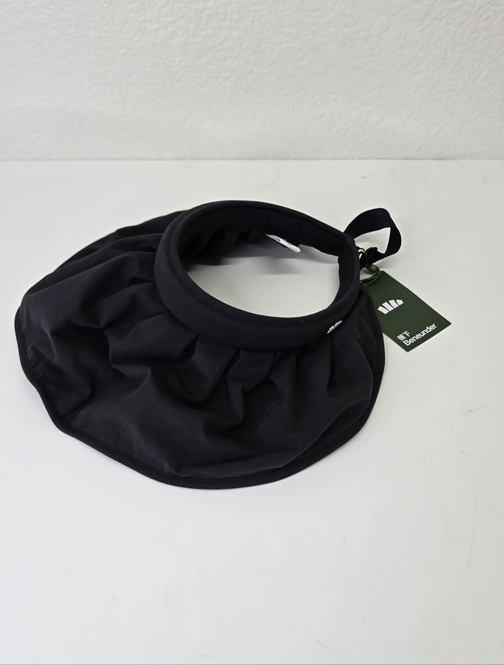 Beneunder UPF 50+ Wide Brim Sun Visor Hat Foldable UV Protection Black Golf